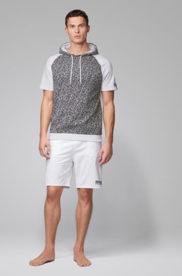 Koszulki BOSS Regular Fit Hooded Loungewear Ciemny Niebieskie Męskie (Pl68588)
